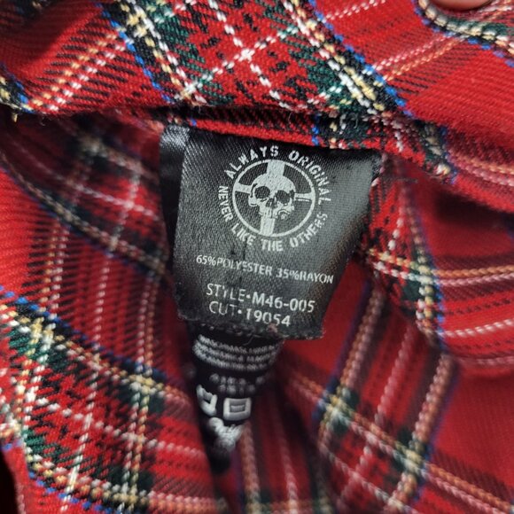 Vintage Y2K Lip Service Kilt Mens 36W 22L Red Tartan Plaid Goth Punk Flaw-Hole - Picture 10 of 11